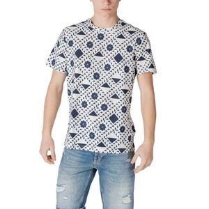 Antony Morato Geometric Pattern Short Sleeve Tee Men Blue T-Shirts